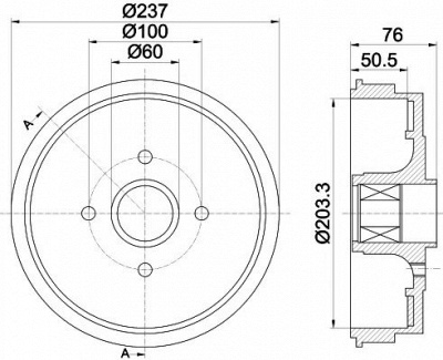 HELLA PAGID 8dt355300971 -  Тормозной барабан